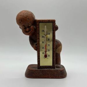 Vintage 40s Syroco Americana Diaper Dan Wood Thermometer